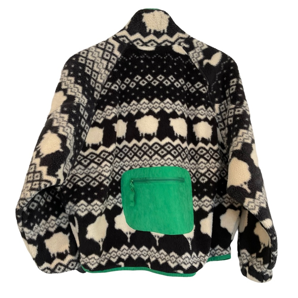 Urban Outfitters Stormi Jacket Women’s M Black/Green Animal Print Full Zip Up - Picture 4 of 13